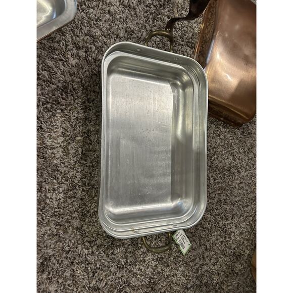 Vtg Chafing Dish Copper Full Pan Tray Rectangle Party Catering 9 X 13 Stainless - Picture 9 of 16